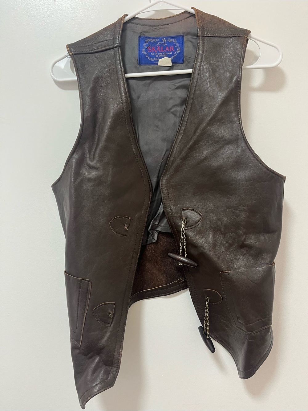 Vintage Men’s Dark Brown Leather Vest